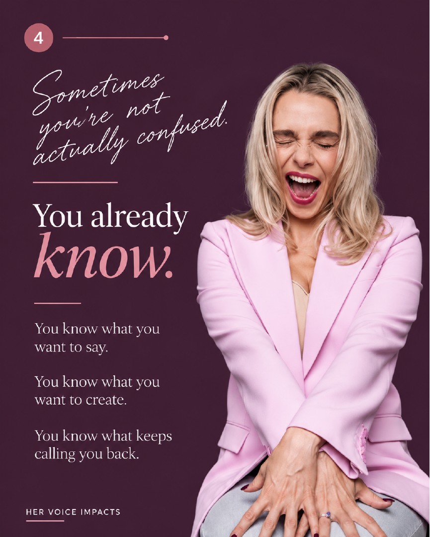 Her Voice Impacts carousel slide about trusting what you already know