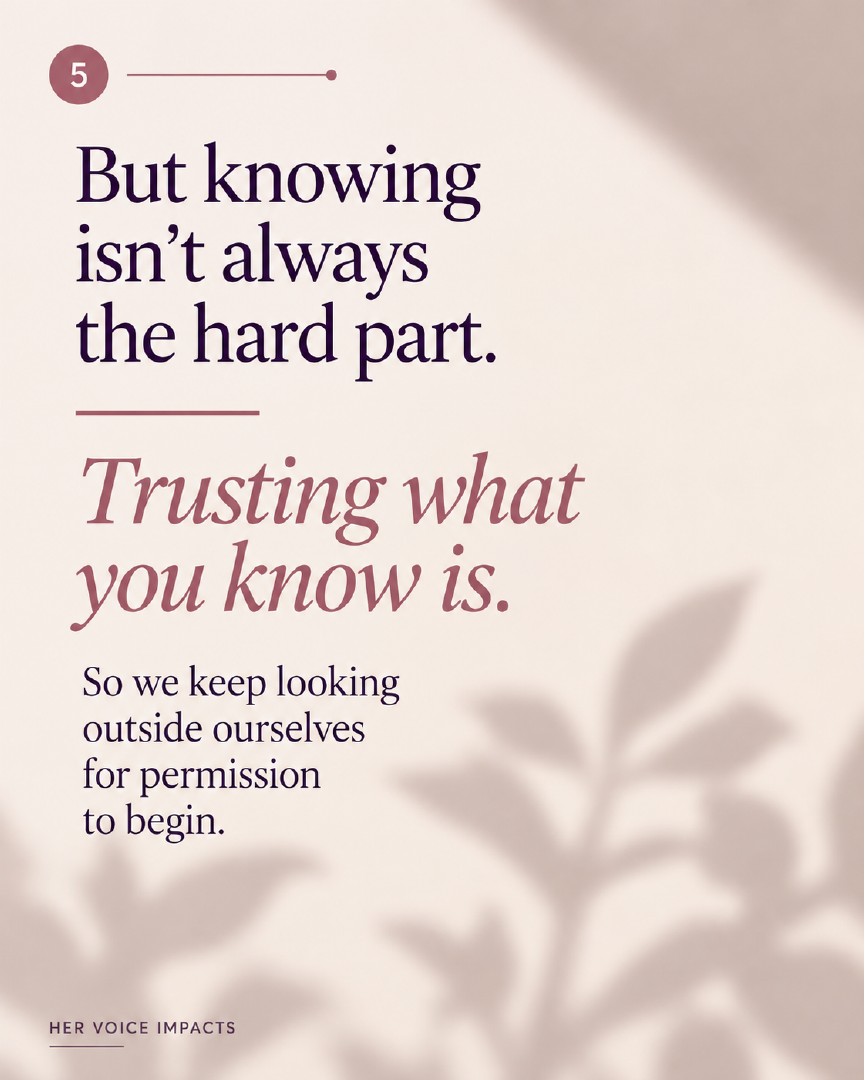 Her Voice Impacts carousel slide about trusting yourself